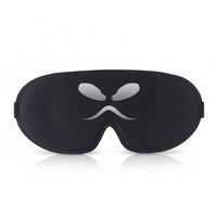 SlumberHush DeepShield black contoured sleep mask with contoured eye cups for zero pressure on eyes.