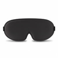 SlumberHush DeepShield black contoured sleep mask with adjustable strap for total blackout.
