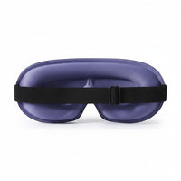 SlumberHush DeepShield sleep mask in deep purple with adjustable black strap for comfortable light blocking.