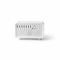 SlumberHush white SoundCore Sleep & Humidifier System with multiple sound icons and timer settings.