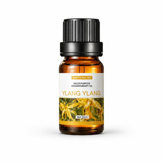 SlumberHush CalmDrop Ylang Ylang multi-purpose aromatherapy oil in amber glass bottle with black cap, 10ml.